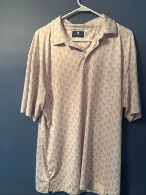 Southern Proper Men’s Pale Pink Polo with Lobster Print